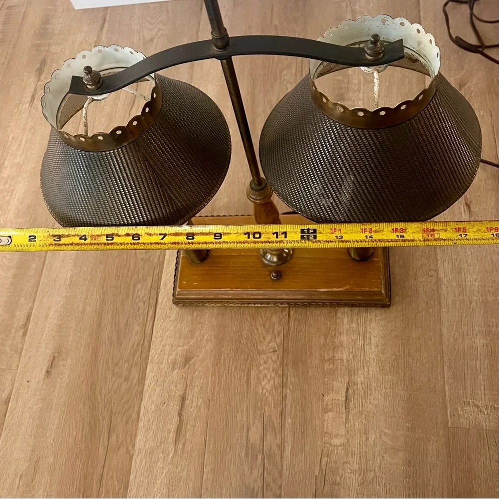 RARE Vtg Mid Century Hollywood Regency Feldman Co Label Brass Shades Table‎ Lamp